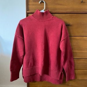 Everlane Womens Red Turtleneck Sweater